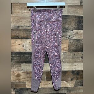Athleta Womens XXS dusty purple leggings rainer printed mesh tight